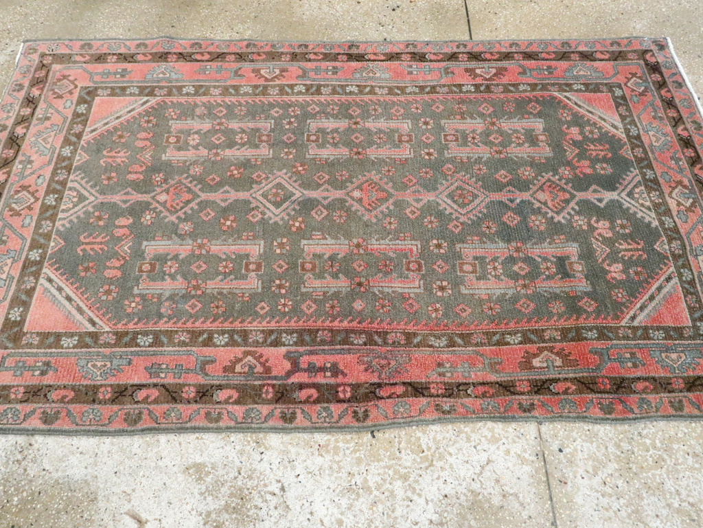 Vintage Persian Malayer Throw Rug, No.28646 - Galerie Shabab