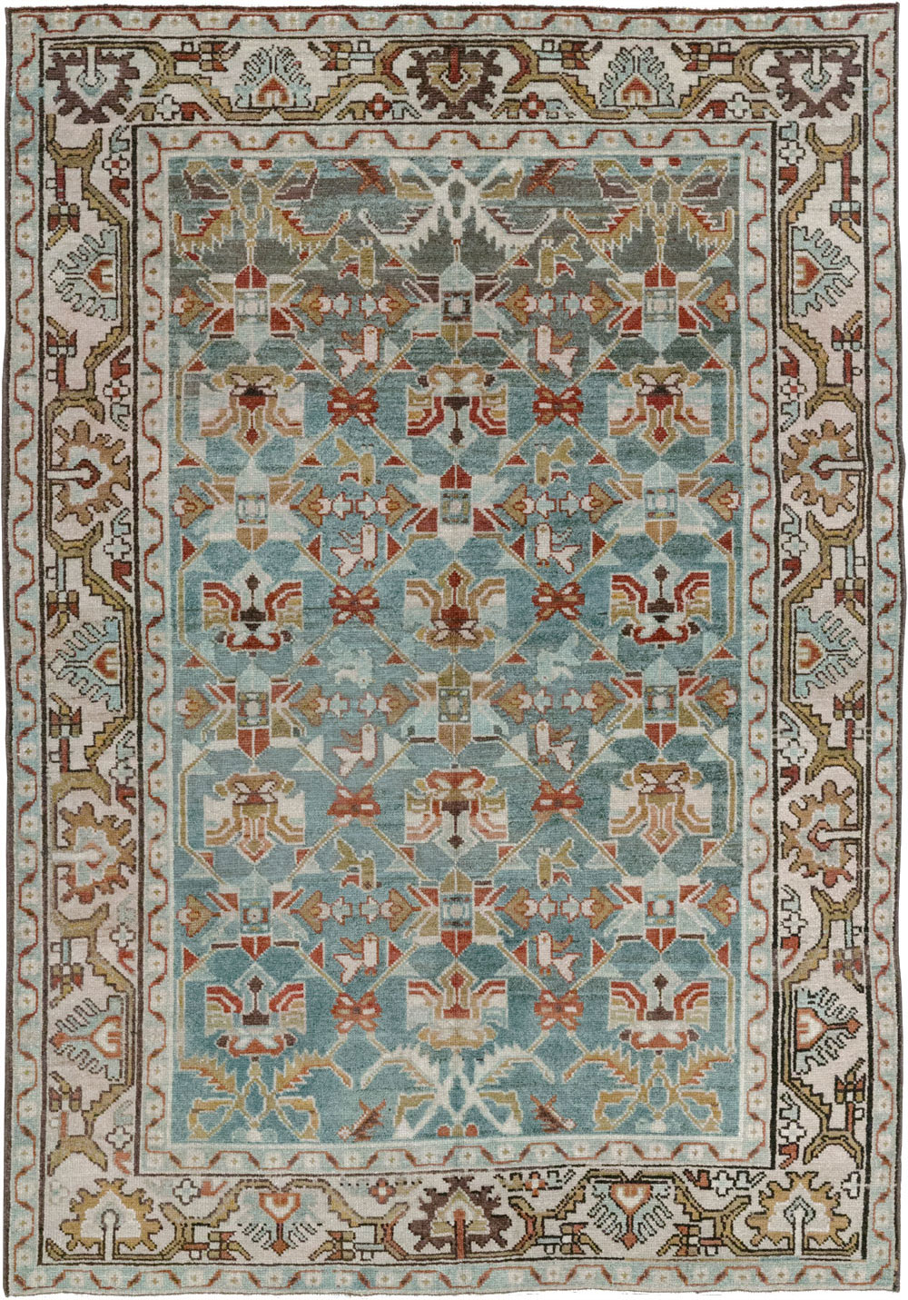 Vintage Persian Malayer Accent Rug, No.28648 - Galerie Shabab
