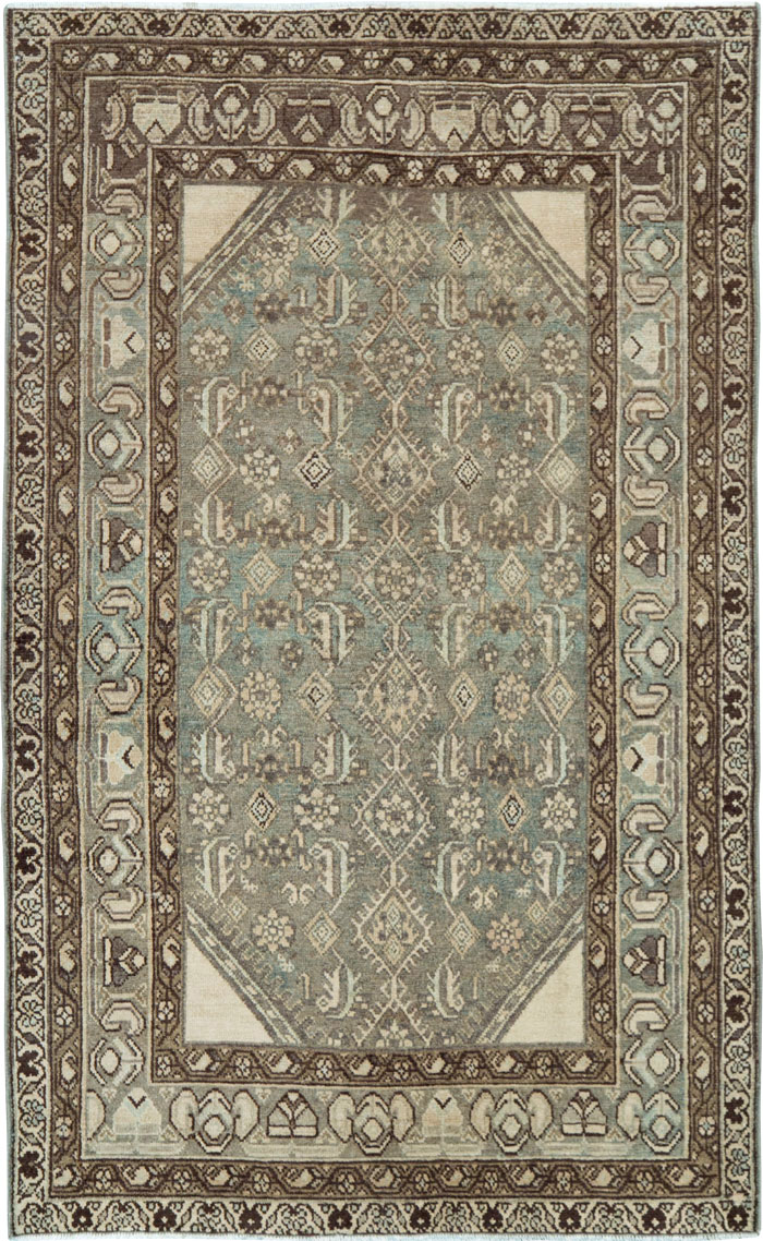 Vintage Persian Malayer Throw Rug, No.28661 - Galerie Shabab
