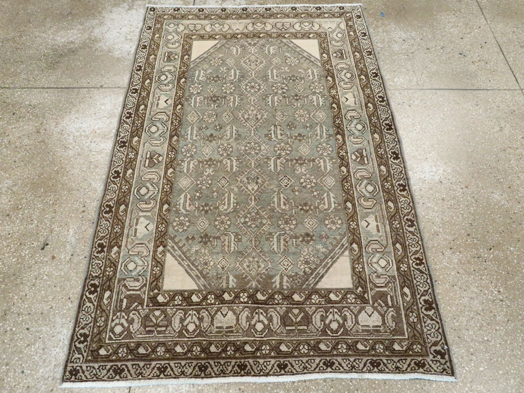 Vintage Persian Malayer Throw Rug, No.28661 - Galerie Shabab