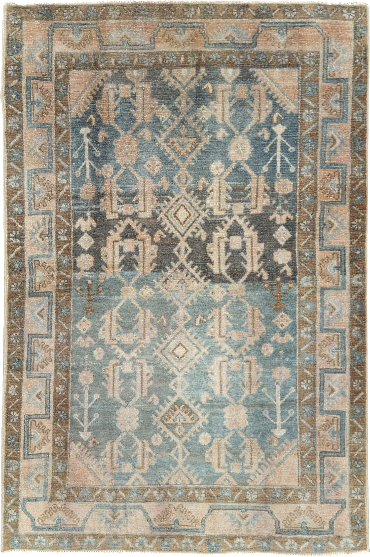 Vintage Persian Malayer Throw Rug, No.28665 - Galerie Shabab