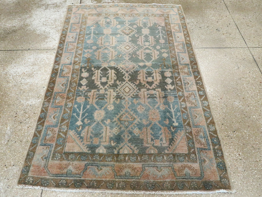 Vintage Persian Malayer Throw Rug, No.28665 - Galerie Shabab