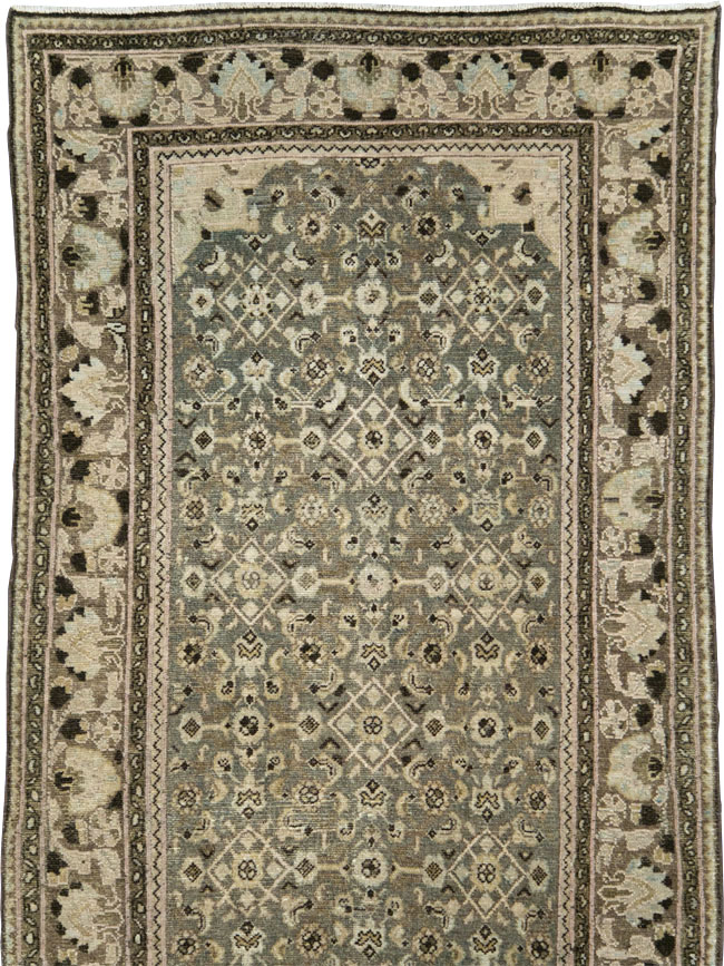 Vintage Persian Malayer Wide Gallery Runner, No.28705 - Galerie Shabab