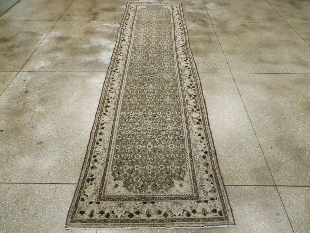 Vintage Persian Malayer Wide Gallery Runner, No.28705 - Galerie Shabab