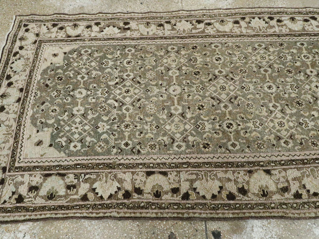 Vintage Persian Malayer Wide Gallery Runner, No.28705 - Galerie Shabab