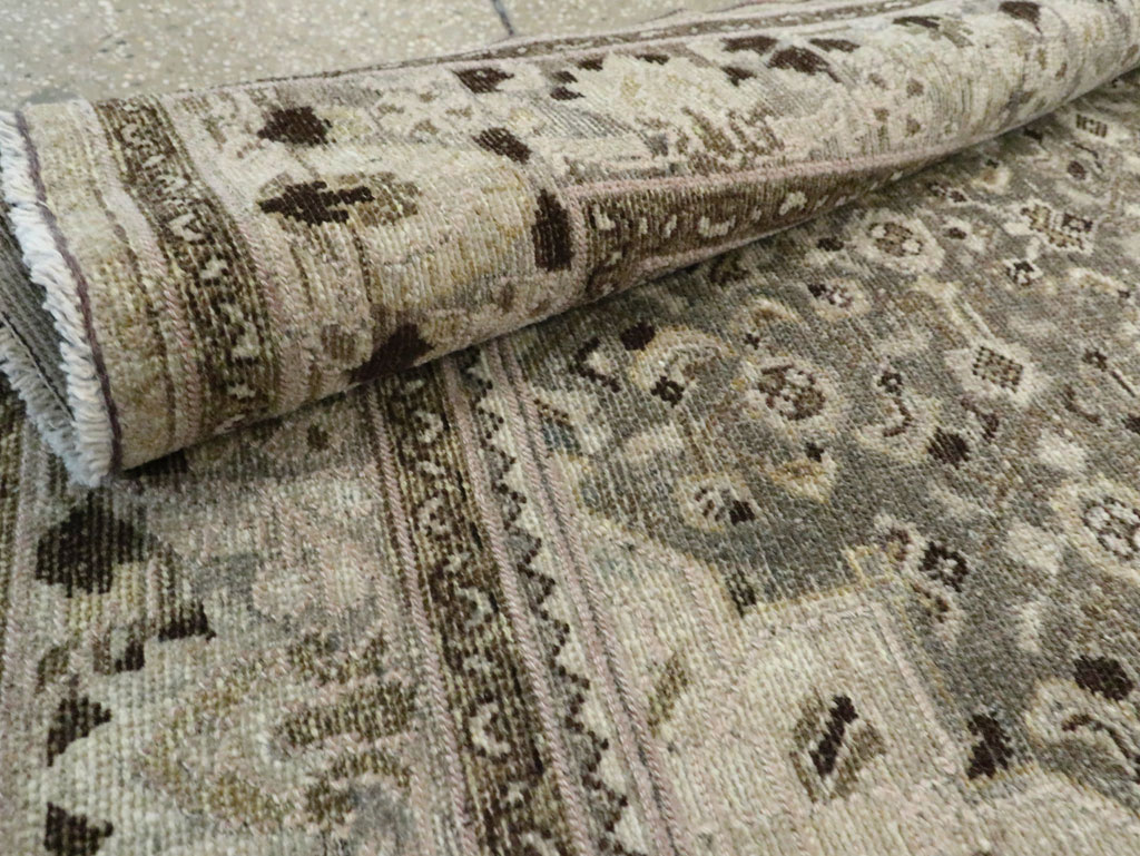 Vintage Persian Malayer Wide Gallery Runner, No.28705 - Galerie Shabab