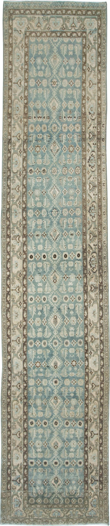 Vintage Persian Malayer Wide Gallery Runner, No.28726 - Galerie Shabab