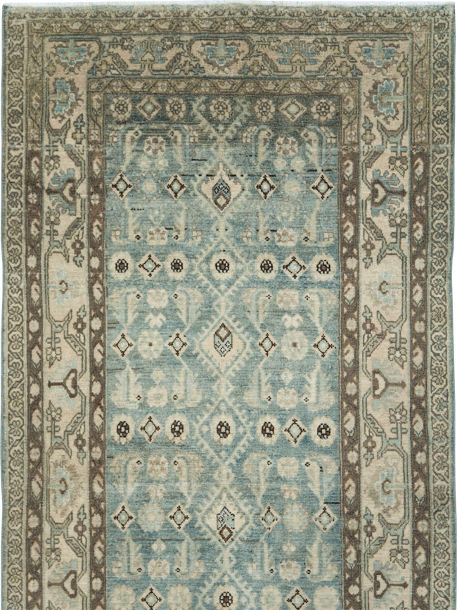 Vintage Persian Malayer Wide Gallery Runner, No.28726 - Galerie Shabab