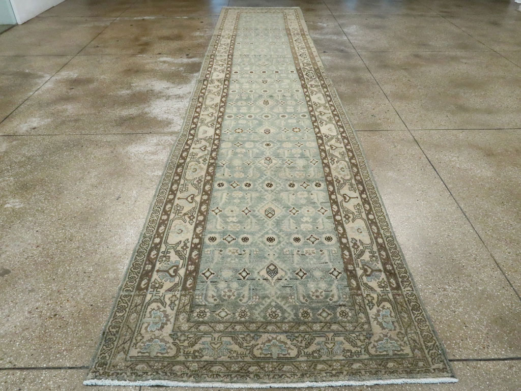 Vintage Persian Malayer Wide Gallery Runner, No.28726 - Galerie Shabab