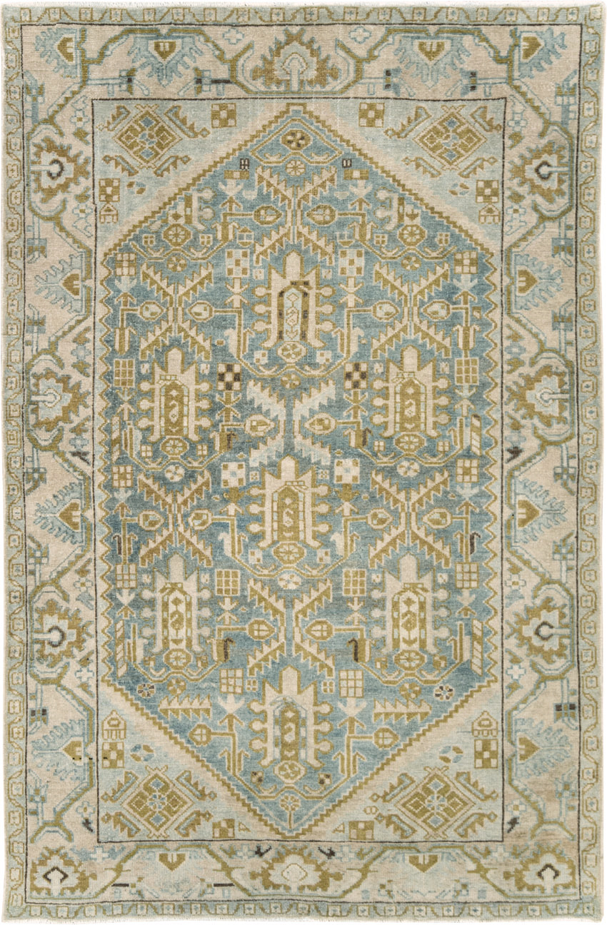 Vintage Persian Malayer Accent Rug, No.28763 - Galerie Shabab