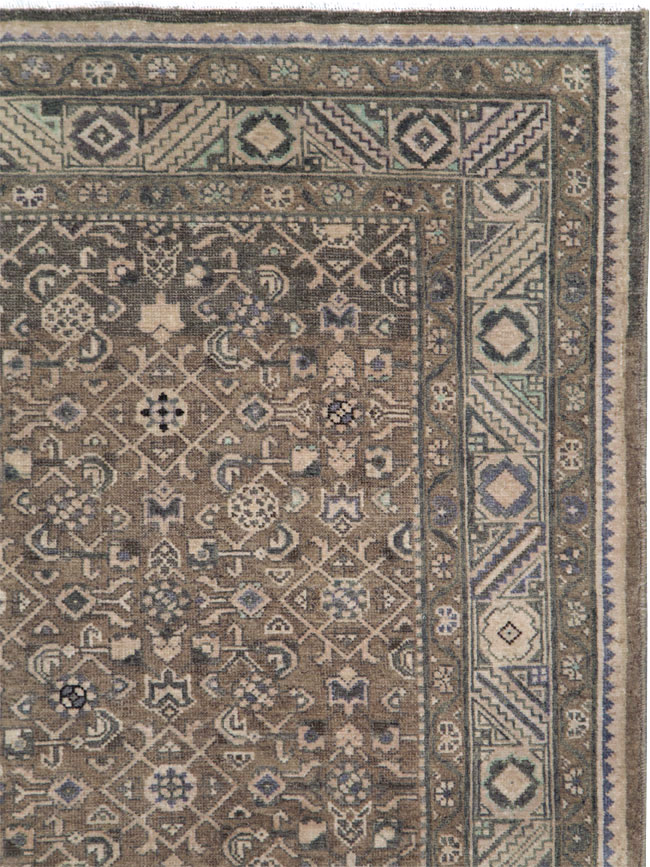Vintage Persian Malayer Wide Gallery Runner, No.28767 - Galerie Shabab