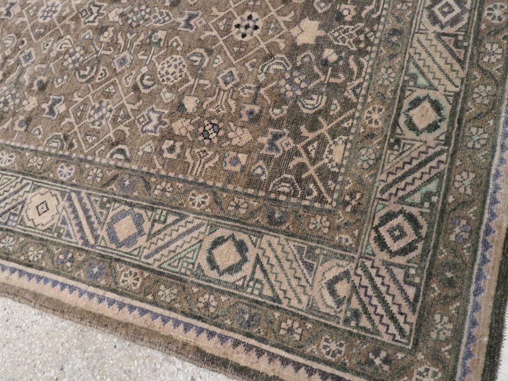 Vintage Persian Malayer Wide Gallery Runner, No.28767 - Galerie Shabab