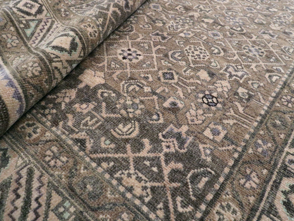 Vintage Persian Malayer Wide Gallery Runner, No.28767 - Galerie Shabab