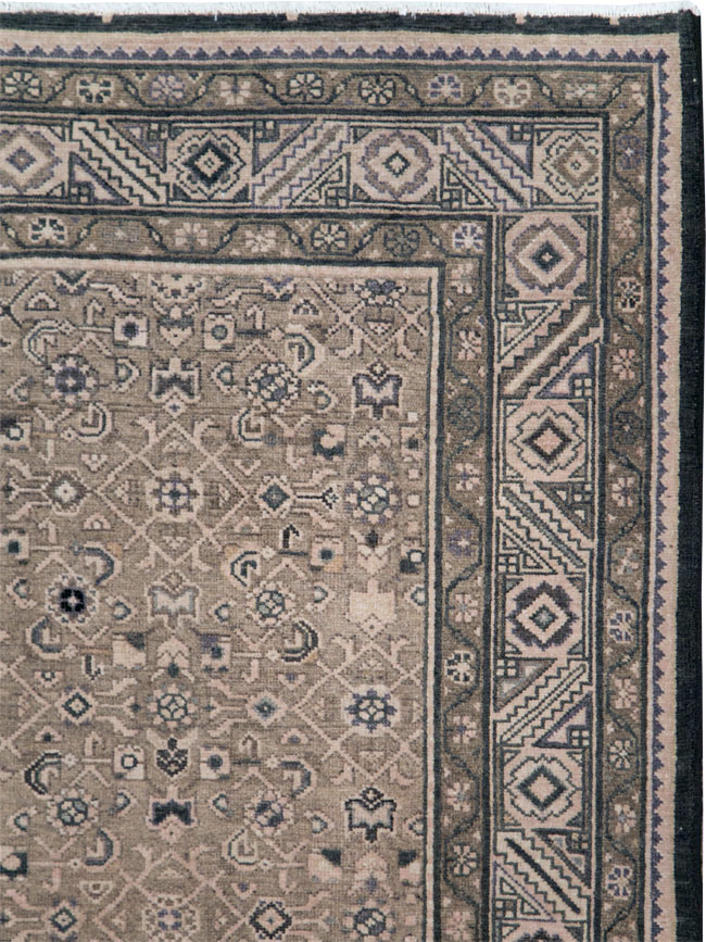Vintage Persian Malayer Wide Gallery Runner, No.28770 - Galerie Shabab