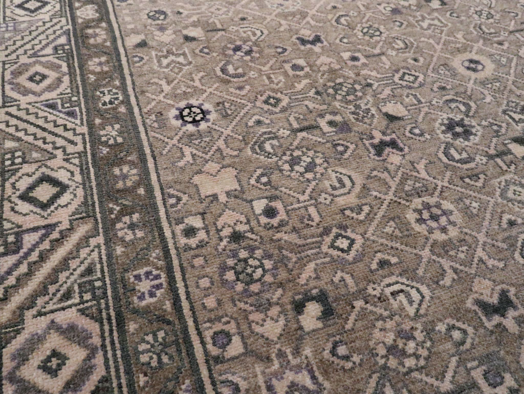 Vintage Persian Malayer Wide Gallery Runner, No.28770 - Galerie Shabab