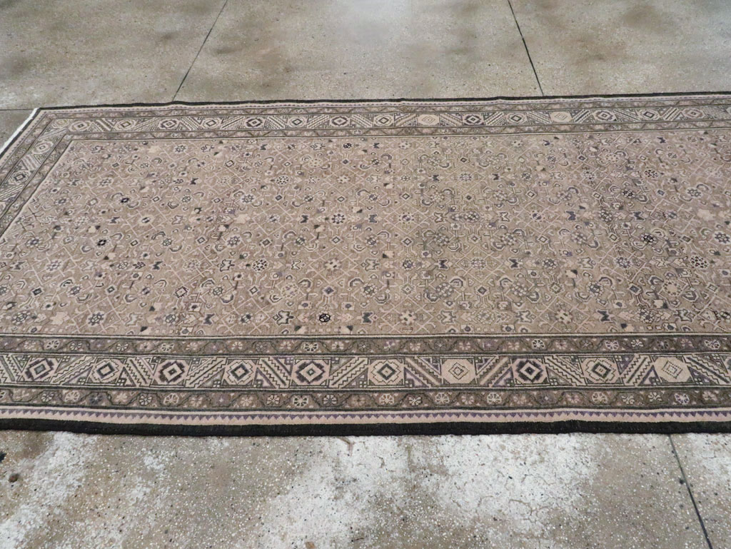Vintage Persian Malayer Wide Gallery Runner, No.28770 - Galerie Shabab