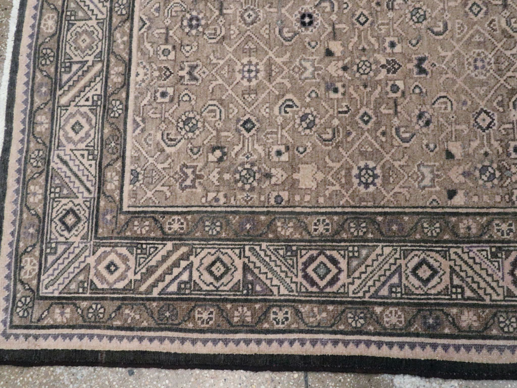 Vintage Persian Malayer Wide Gallery Runner, No.28770 - Galerie Shabab