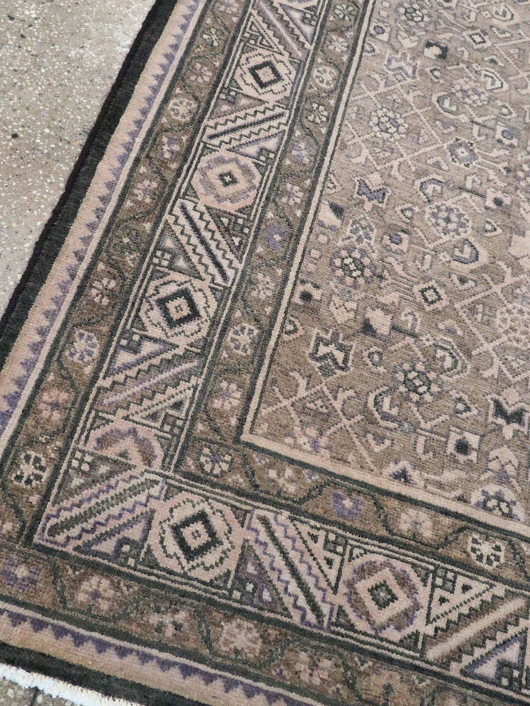 Vintage Persian Malayer Wide Gallery Runner, No.28770 - Galerie Shabab