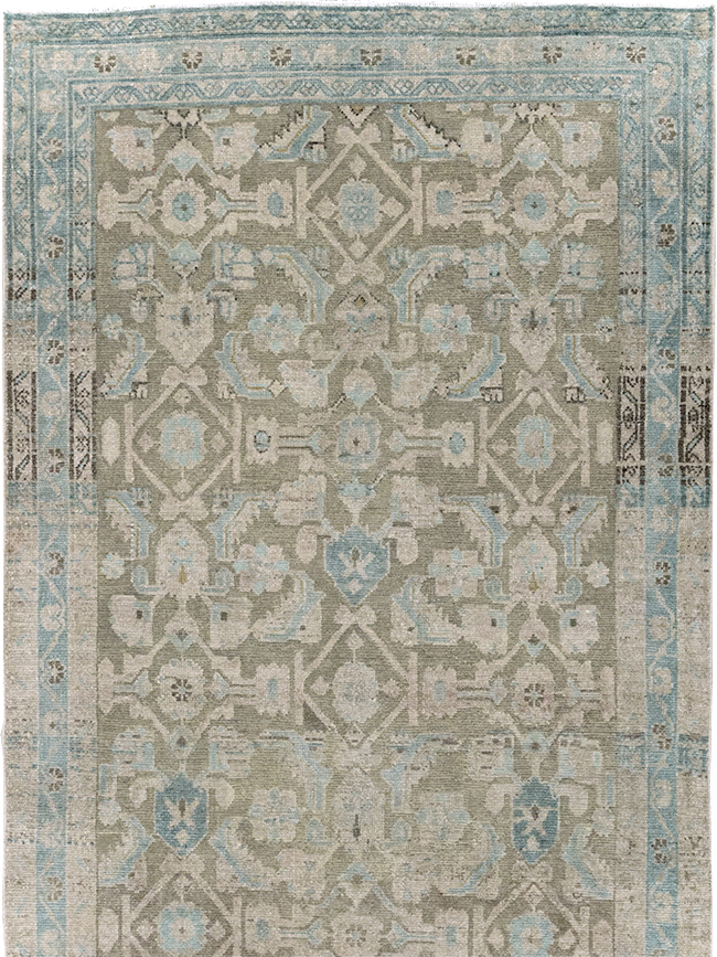 Vintage Persian Malayer Wide Gallery Runner, No.28776 - Galerie Shabab