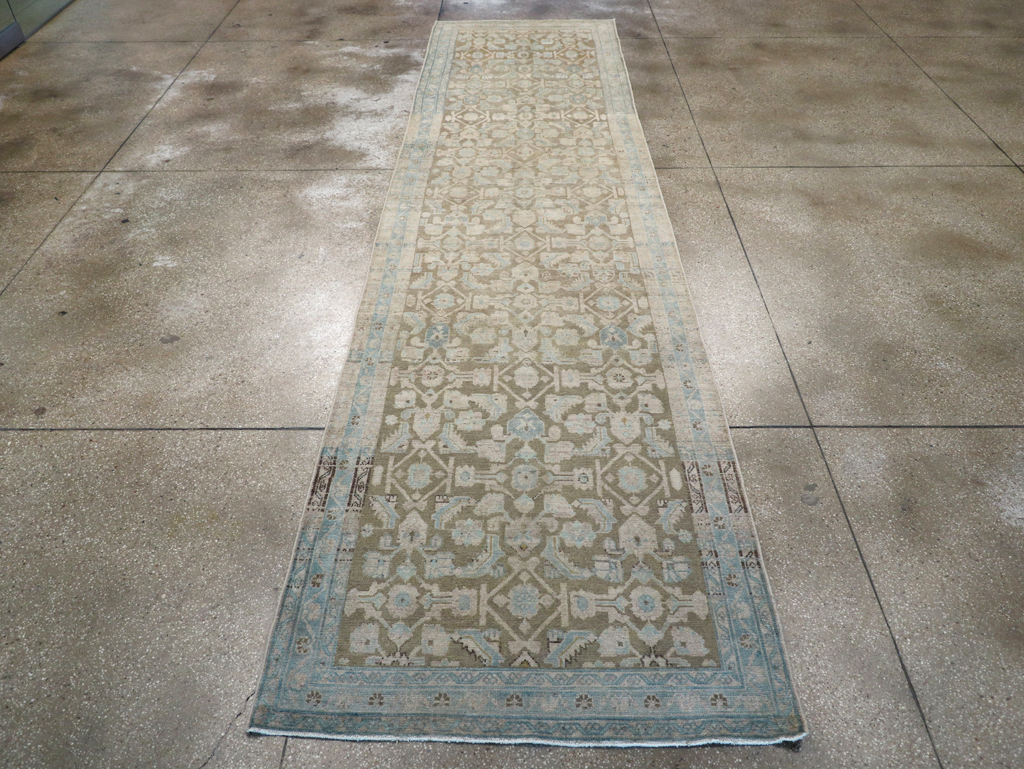 Vintage Persian Malayer Wide Gallery Runner, No.28776 - Galerie Shabab
