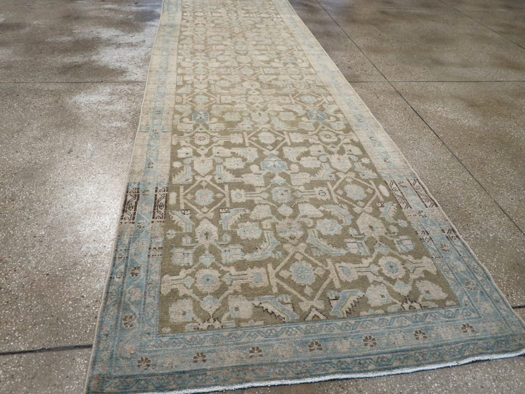 Vintage Persian Malayer Wide Gallery Runner, No.28776 - Galerie Shabab