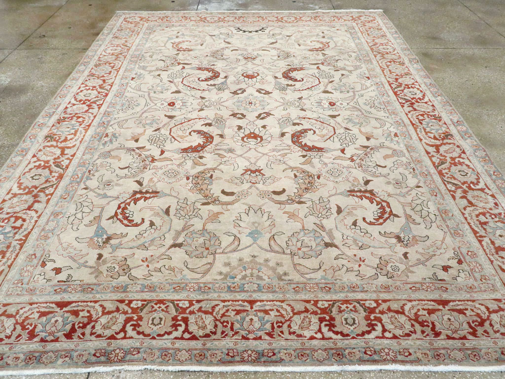 Antique Persian Tabriz Room Size Carpet, No.28783 - Galerie Shabab