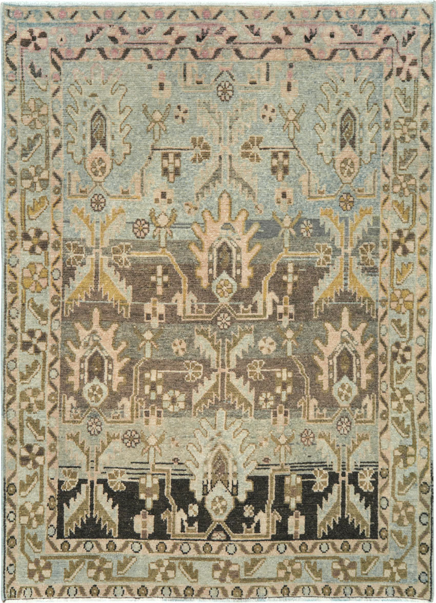 Vintage Persian Malayer Throw Rug, No.28787 - Galerie Shabab