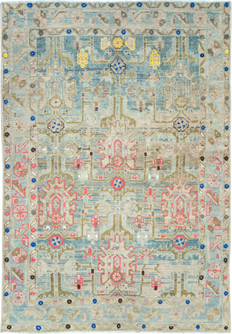 Vintage Persian Malayer Throw Rug, No.28796 - Galerie Shabab