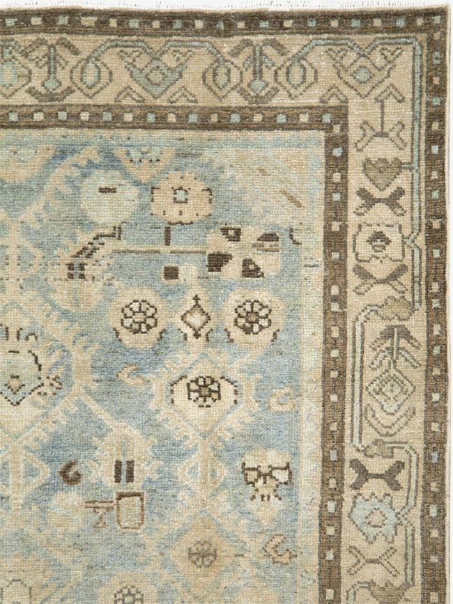 Vintage Persian Malayer Throw Rug, No.28823 - Galerie Shabab