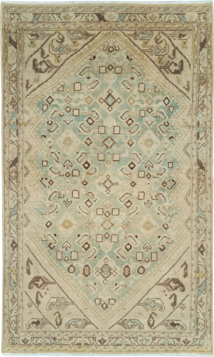 Vintage Persian Malayer Throw Rug, No.28824 - Galerie Shabab