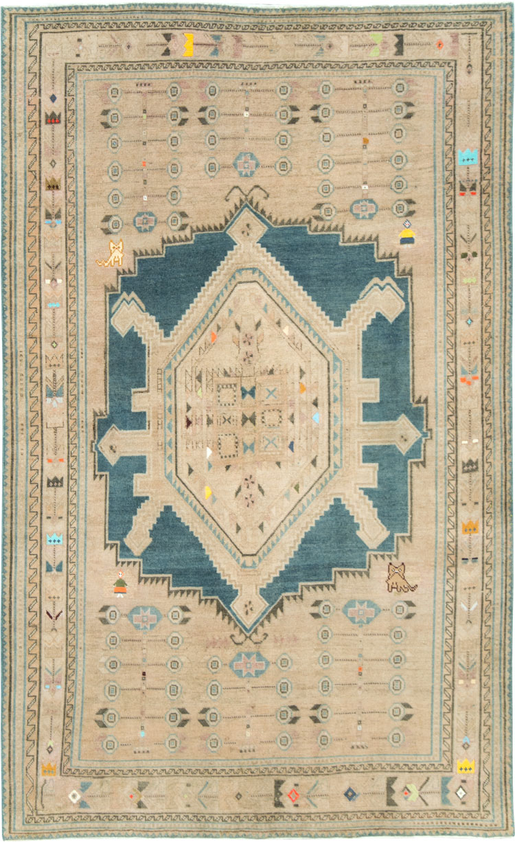 Vintage Persian Afshar Accent Rug, No.28860 - Galerie Shabab