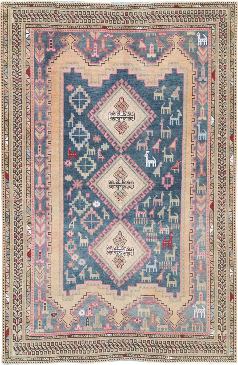 Vintage Persian Afshar Accent Rug, No.28862 - Galerie Shabab