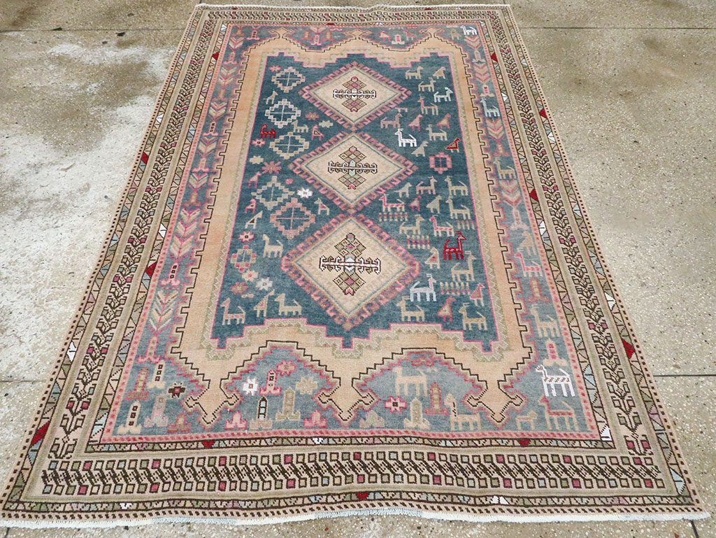 Vintage Persian Afshar Accent Rug, No.28862 - Galerie Shabab