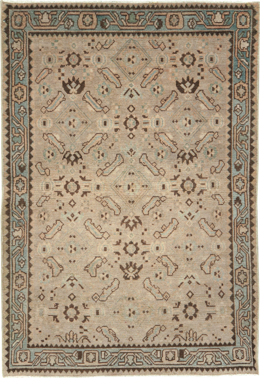 Vintage Persian Malayer Throw Rug, No.28866 - Galerie Shabab