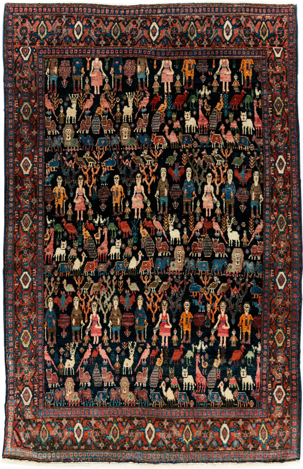 Antique Persian Senneh Malayer Pictorial Rug, No.28880 - Galerie Shabab