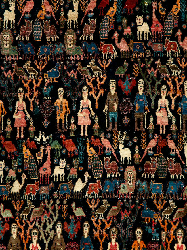 Antique Persian Senneh Malayer Pictorial Rug, No.28880 - Galerie Shabab