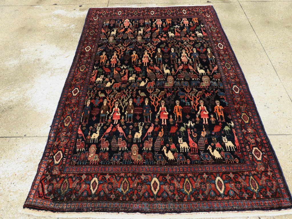 Antique Persian Senneh Malayer Pictorial Rug, No.28880 - Galerie Shabab