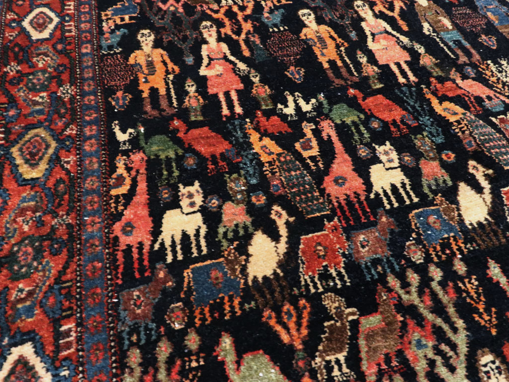 Antique Persian Senneh Malayer Pictorial Rug, No.28880 - Galerie Shabab