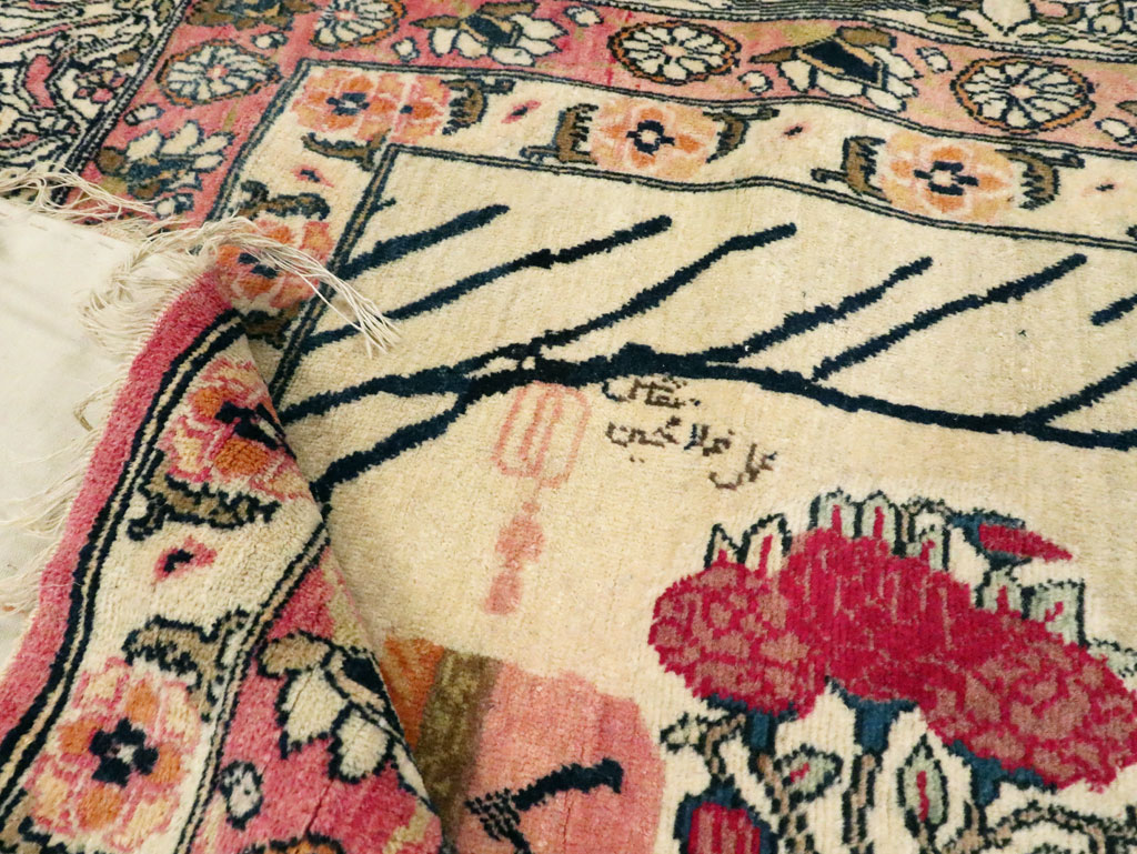 Antique Persian Lavar Kerman Pictorial Rug, No.28884 - Galerie Shabab
