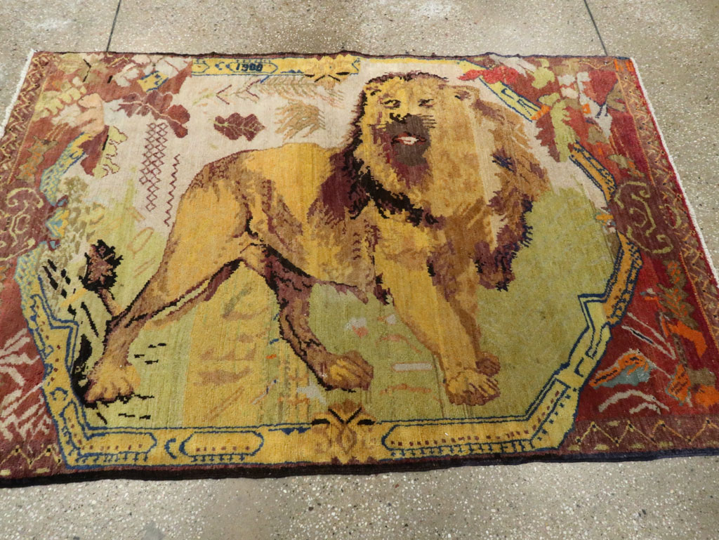 Antique Persian Gabbeh Pictorial Throw Rug, No.28890 - Galerie Shabab