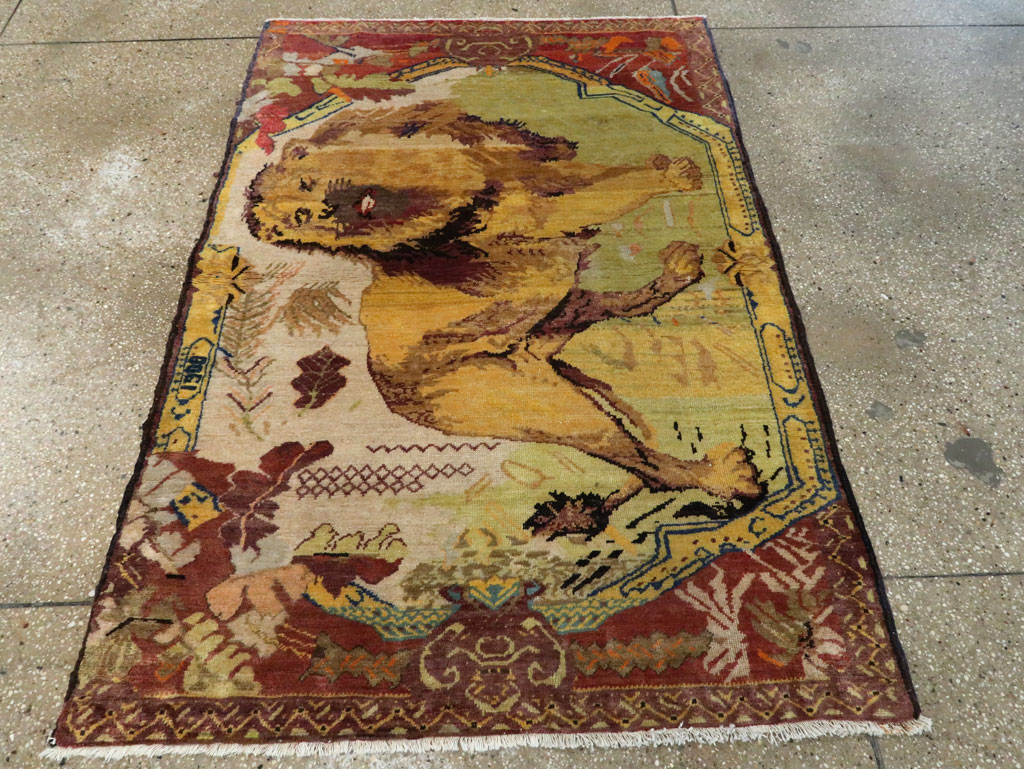 Antique Persian Gabbeh Pictorial Throw Rug, No.28890 - Galerie Shabab