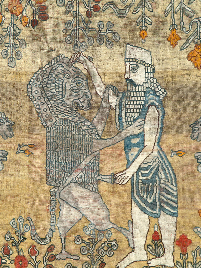 Antique Persian Kurd Pictorial Accent rug, No.28891 - Galerie Shabab