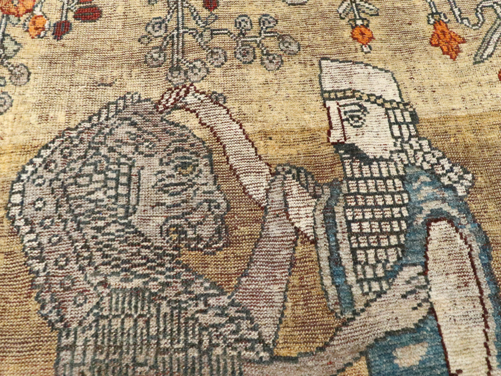 Antique Persian Kurd Pictorial Accent rug, No.28891 - Galerie Shabab