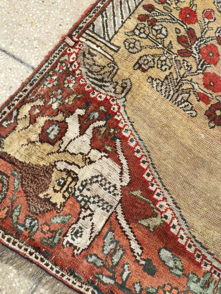 Antique Persian Kurd Pictorial Accent rug, No.28891 - Galerie Shabab