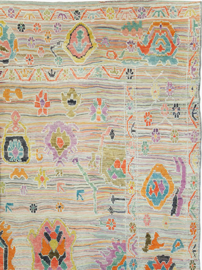 Contemporary Turkish Souf Oushak Large Room Size Carpet, No.28898 - Galerie Shabab