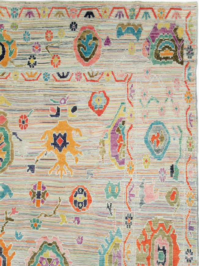 Contemporary Turkish Souf Oushak Large Room Size Carpet, No.28898 - Galerie Shabab