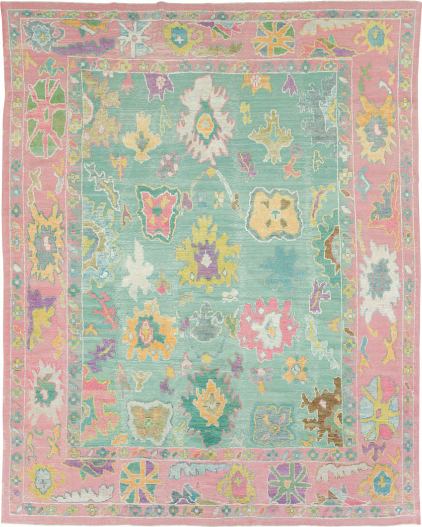 Contemporary Turkish Souf Oushak Large Room Size Carpet, No.28899 - Galerie Shabab