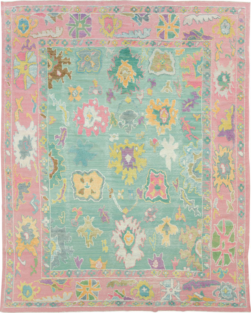 Contemporary Turkish Souf Oushak Large Room Size Carpet, No.28899 - Galerie Shabab