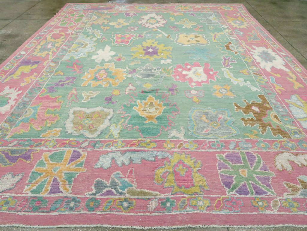 Contemporary Turkish Souf Oushak Large Room Size Carpet, No.28899 - Galerie Shabab