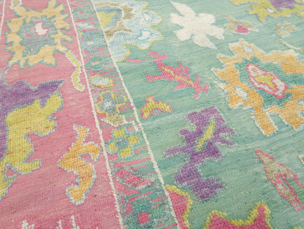 Contemporary Turkish Souf Oushak Large Room Size Carpet, No.28899 - Galerie Shabab